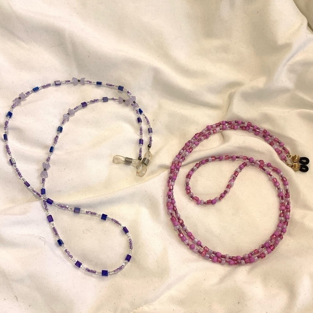 2 Handmade Beaded Glasses Chains